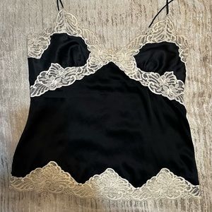 Lace, Banana Republic, silky camisole top gorgeous with zip side. Top quality
